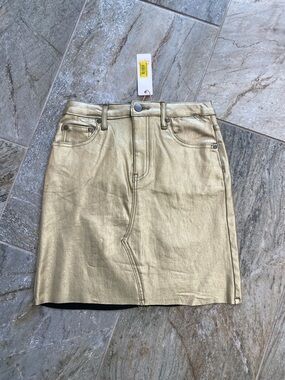 NWT GB girls Metallic Gold Mini Skirt